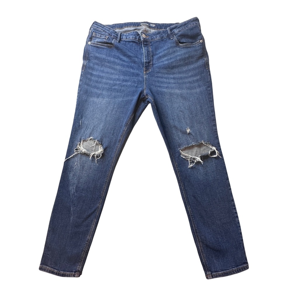 Old Navy Jeans Womens 18 Blue Rockstar Super Skinny Mid-Rise Distressed Denim